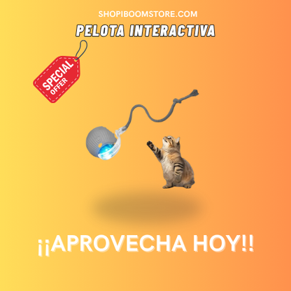 Pelota Interactiva para Gatos con Soga