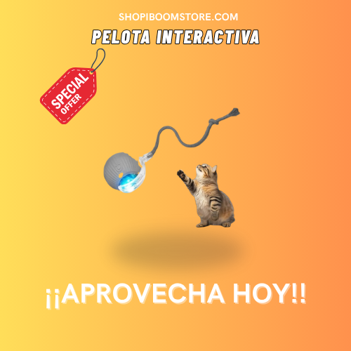 Pelota Interactiva para Gatos con Soga