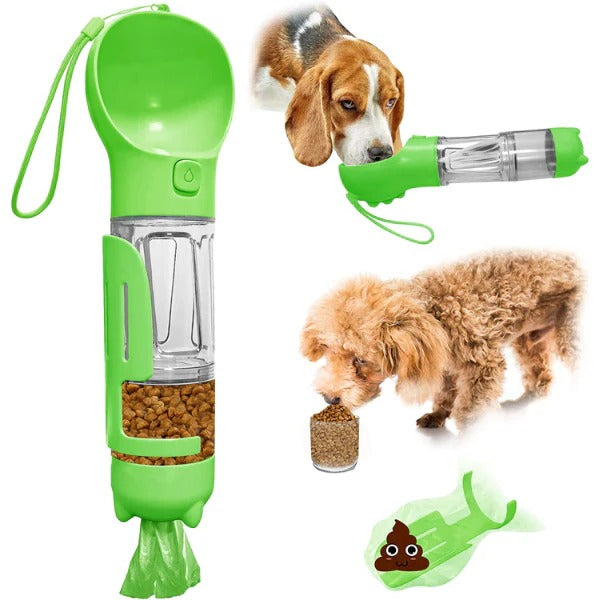 Botella Portátil 4 en 1 multifuncional para mascotas