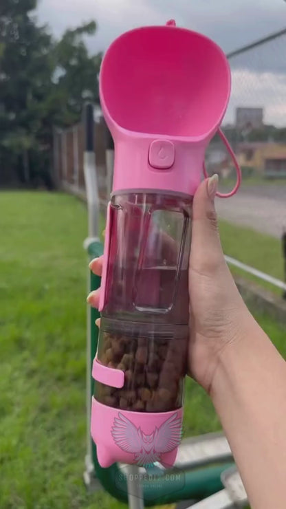 Botella Portátil 4 en 1 multifuncional para mascotas